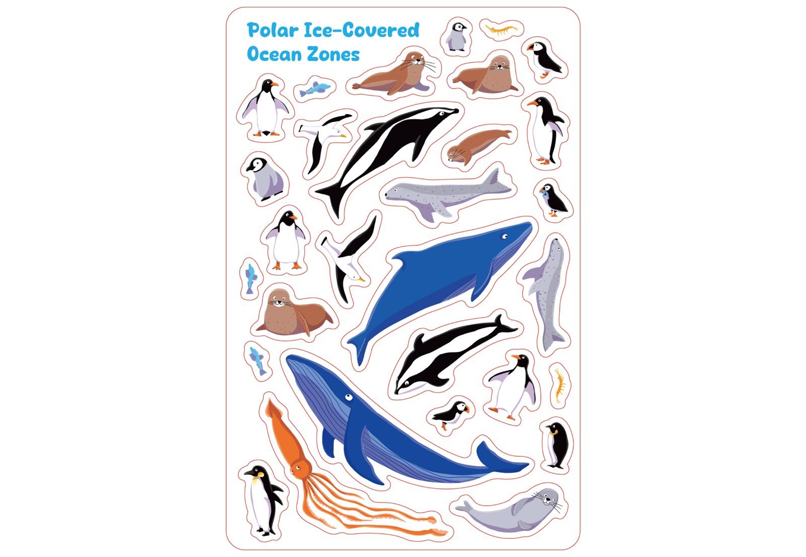 Sticker sheet: polar animals