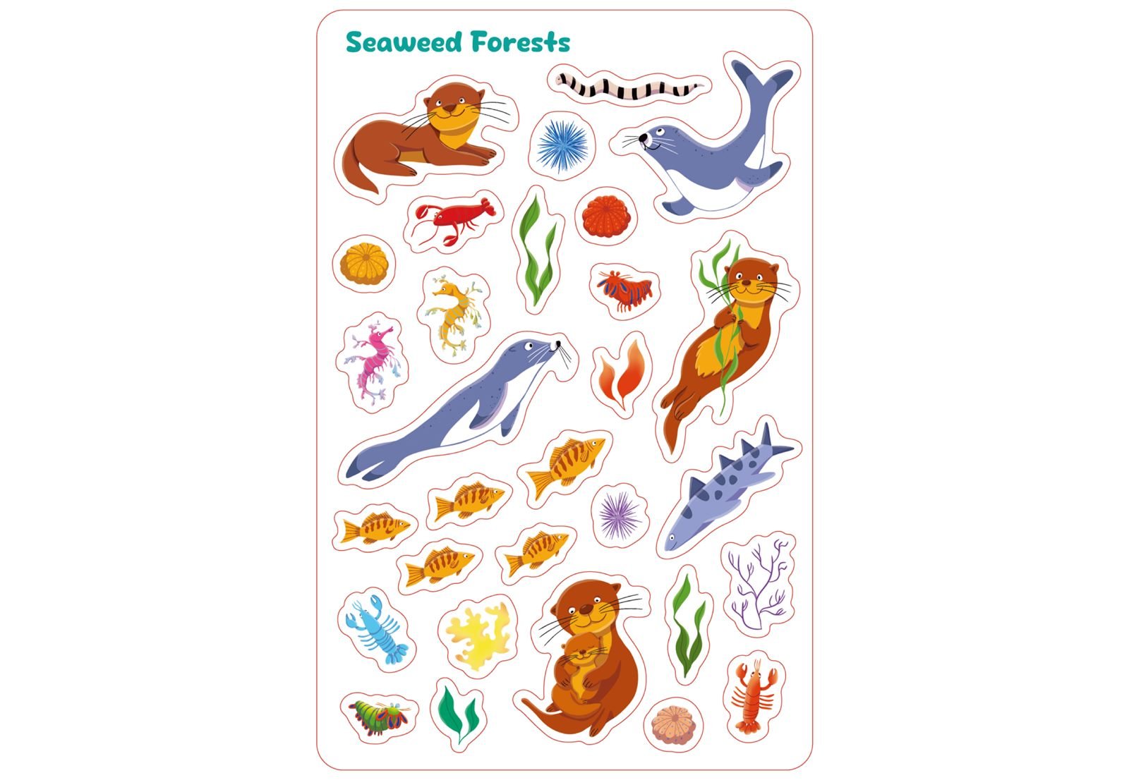Sticker sheet: seaweed forests
